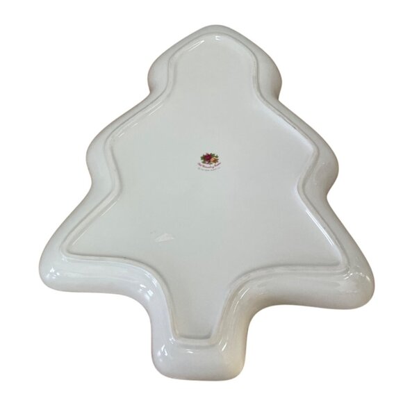 1962 Royal Albert Old Country Roses Christmas Tree Shaped Serving Dish Gold Trim - Picture 2 of 7